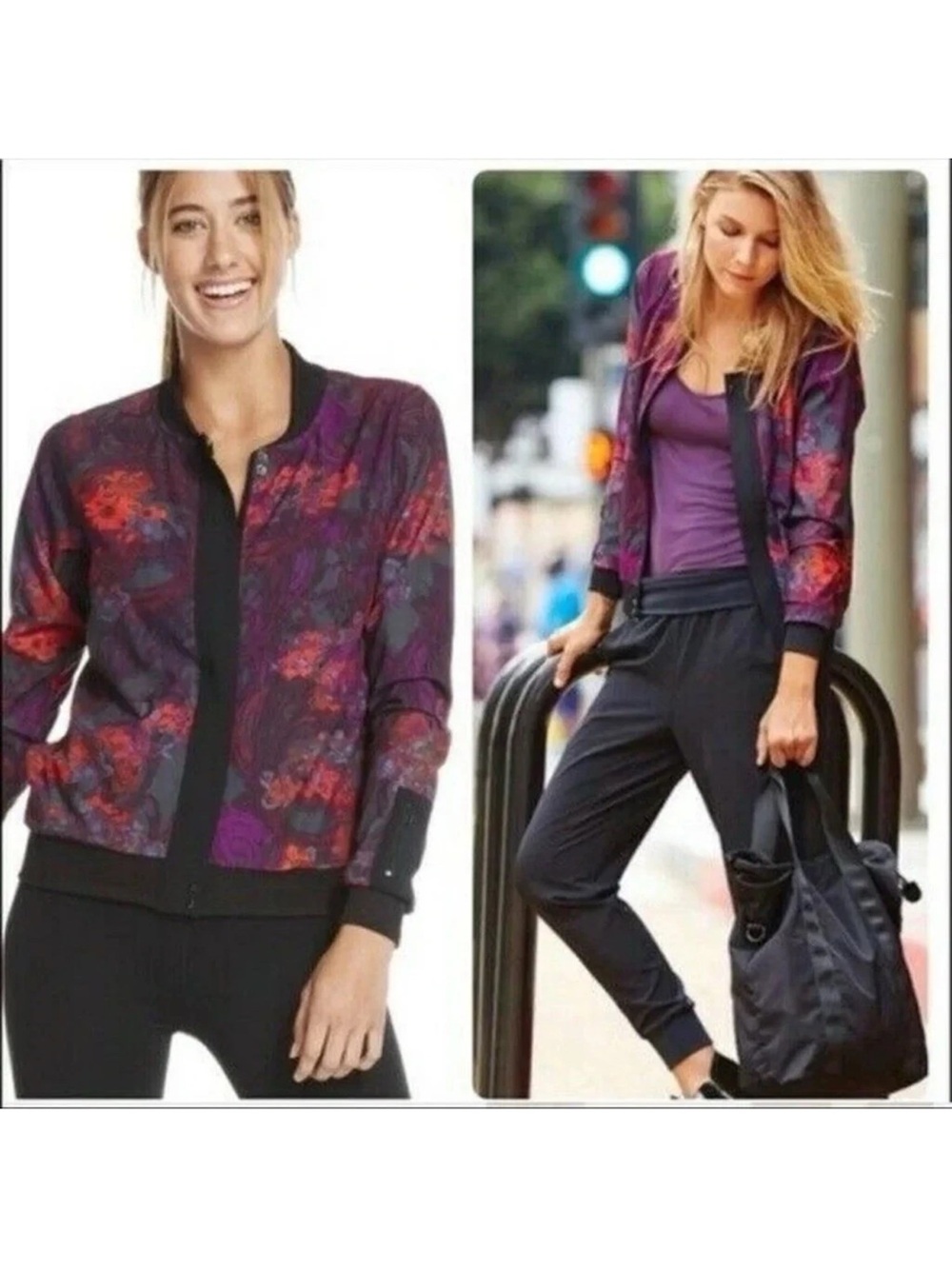 Fabletics Ithaca Floral Bomber Jacket medium